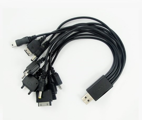 Linha de dados de carregamento universal 10 do telefone celular em 1 multi função/cabeça 5V
