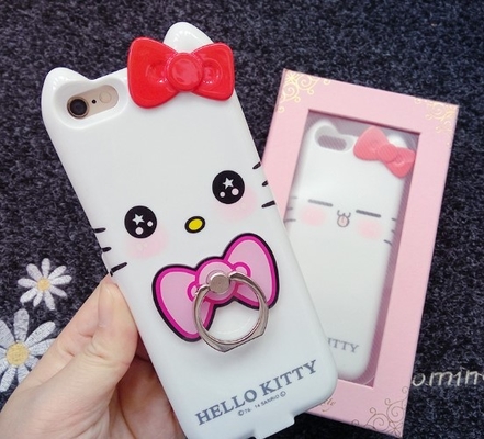 Iphone 7 Apple telefona ao exemplo Hello Kitty do banco do poder com suporte do anel 4000 Mah