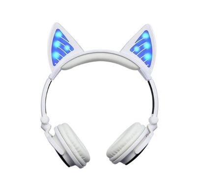 Diodo emissor de luz sem fio dobrável Mic de incandescência do fone de ouvido de Bluetooth da orelha de gato para o PC do portátil de IPhone Samsung