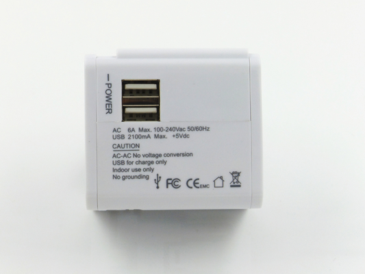 Soquete de carregamento duplo de múltiplos propósitos de USB, adaptador de tomada universal do curso